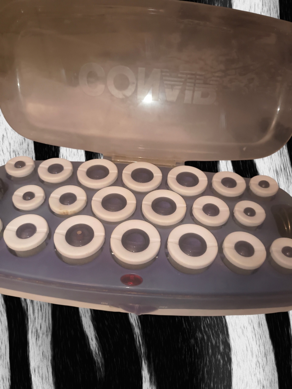 Electric Hot Rollers Set - White and Gray Rollers